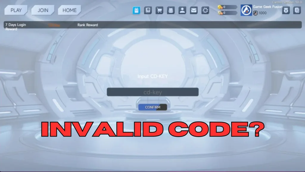 cd interface with text saying invalid code