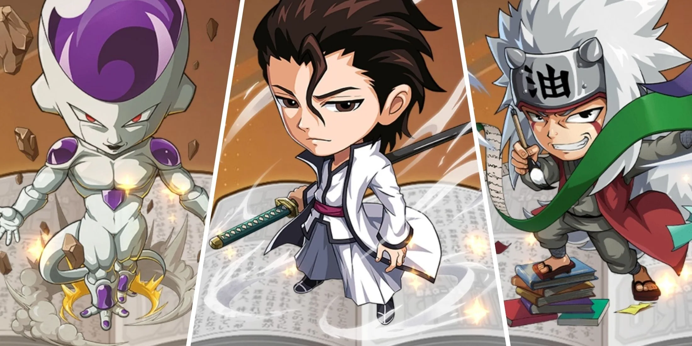 Manga Mayhem Unity Tier List including Aizen, Frieza and Jiraiya.